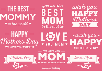 Cute Mother's Day Label Set - vector #365123 gratis